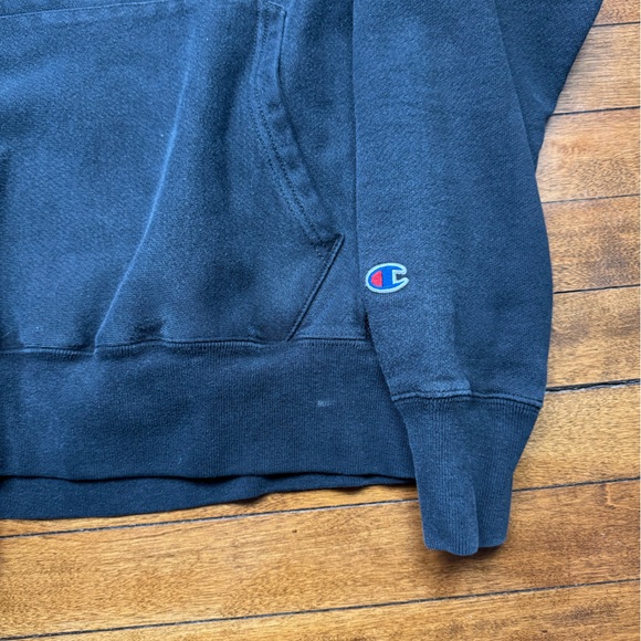 Y2K Champion Black Reverse Weave Hoodie Size Small - Picture 2 of 4